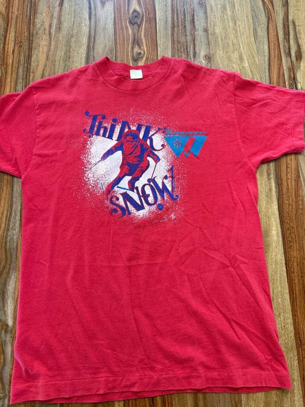 Vintage 80s T.K.O. Think Snow Purgatory Ski Resort Graphic T-Shirt